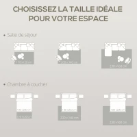 HOMCOM Tapis salon 170 x 120 cm poils courts lavable en machine hypoallergénique pour salon, chambre à coucher, bureau, gris(m-7)