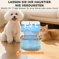 PawHut Katzenbrunnen 3,2L Trinkbrunnen für Katzen mit leiser Pumpe Aktivkohlefilter(m-6)