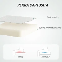 HOMCOM Scaun de Birou Reglabil pe Înălțime cu Tapițerie cu Nasturi Alb(m-4)