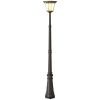 Outsunny Lampadar de Exterior cu Energie Solară cu Senzor PIR Negru