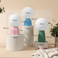 HOMCOM Juego de 3 Lámparas de Mesita de Noche 3D con 3 Colores Brillo Ajustable en 10 Niveles Conexión USB Blanco(m-3)