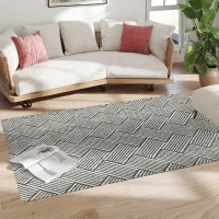 HOMCOM Tapis salon 170 x 120 cm poils courts lavable en machine hypoallergénique pour salon, chambre à coucher, bureau, gris(m-9)