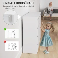 HOMCOM Comodă 8 Sertare cu Mânere Canelate 120x39x100 cm Alb(m-6)