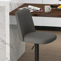 HOMCOM Set 2 Scaune de Bar Pivotante cu Înălțime Reglabilă Gri Închis(m-9)