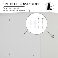 HOMCOM Opbergrek voor Kinderen, 3 Vliesladen, MDF, Kipbeveiliging, Grijs(m-7)