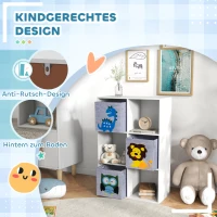 ZONEKIZ Aufbewahrungsregal für Kinder, Würfel, Schubladen, MDF, Kippschutz, Weiß(m-4)