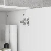kleankin Meuble colonne salle de bain avec étagères réglables et compartiments ouverts, 30x30x180cm, blanc brillant(m-9)