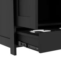 PawHut Pet Feeding Station with Raised Dog Bowls, Adjustable Panel, Hooks, Black(m-9)