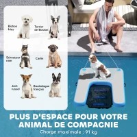 PawHut Rampe gonflable de radeau pour chien, plate-forme flottante de sports nautiques 120 x 90 x 10 cm bleu et gris(m-6)