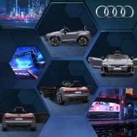 HOMCOM Voiture Électrique pour Enfants de +3 Ans AUDI RS e-tron GT Voiture de Batterie avec Télécommande 103x58x41 cm Gris(m-5)