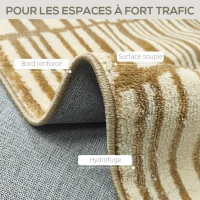 HOMCOM Tapis salon 200 x 140 cm poils courts lavable en machine hypoallergénique pour salon, chambre à coucher, bureau, jaune(m-5)