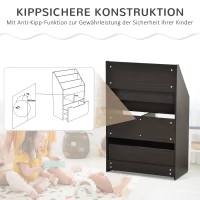 HOMCOM Kinderboekenrek met Lade en Vakken, 60 x 29,9 x 90 cm, Grijs(m-5)