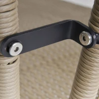 Outsunny Buitenbank L-vormige Rattan Bank Zwembad Tuin Koffie En Crème(m-12)