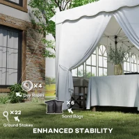 Outsunny 3 x 6m Pop Up Gazebo with Sides, UPF50+ Height Adjustable Marquee Party Tent, Wedding Canopy, Instant Event Shelter with Carry Bag and Sand Bags for Garden, White(m-9)