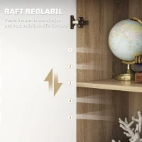 HOMCOM Comodă Modernă cu 3 Dulapuri și 2 Sertare din Lemn, Efect lemn(m-5)