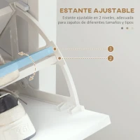 HOMCOM Zapatero Estrecho con 2 Puertas Estantes Ajustables y Compartimento Abierto para 10 Pares de Zapatos 58x24x105 cm Blanco(m-5)