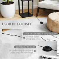 HOMCOM Lampă de Podea cu 4 Rafturi și 3 Luminozități Reglabile 29x29x163cm Negru(m-7)