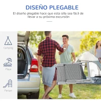 Outsunny Tumbona de Jardín Plegable Sillón Silla de Playa Ajustable en 10 Posiciones con Respaldo Alto y Reposapiés Transpirable Carga Máx. 120 kg 78x58x110 cm Gris(m-6)