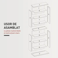 HOMCOM Dulap pentru CD-uri cu 6 Rafturi Reglabile pentru 360 CD-uri/185 DVD-uri Negru(m-7)