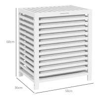HOMCOM Cesta para la Colada de Bambú Capacidad de 55L Cesto para Ropa Sucia con 2 Asas y Bolsa Extraíble 50x36x60 cm Blanco(m-3)