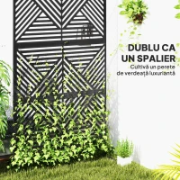 Outsunny Separator Divizor de Exterior și Spalier pentru Plante 122x45x198cm Negru(m-4)