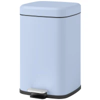 HOMCOM 20L Modern Boxy Metal Home Kitchen Bin - Light Blue(m-11)