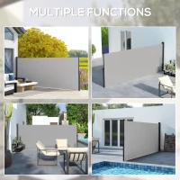 Outsunny 400 x x 160cm Retractable Side Awning - Light Grey(m-7)