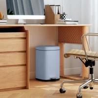 HOMCOM 20L Modern Boxy Metal Home Kitchen Bin - Light Blue(m-9)