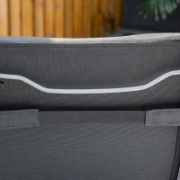 Outsunny Ligbank, Opvouwbare Tuinligbed, Metaal, Verstelbaar, Zwart(m-8)