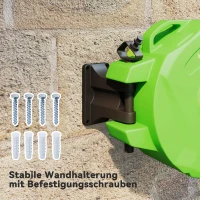 Outsunny Schlauchtrommel 15+1,5m Schlauchaufroller Automatik schwenkbar Druckluft Garten 180° schenkbar Druckluftschlauch Grün(m-6)