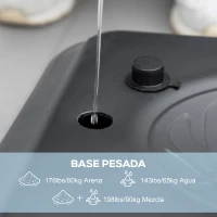 SPORTNOW Canasta de Baloncesto de Exterior 2 en 1 con Altura Ajustable 230-305 cm Aro de Baloncesto con Soporte Ruedas Base Negro(m-5)