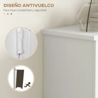 HOMCOM Zapatero Estrecho con 2 Puertas Estantes Ajustables y Compartimento Abierto para 10 Pares de Zapatos 58x24x105 cm Blanco(m-7)