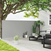 Outsunny Paravan Lateral UV30 400×160 cm Gri(m-2)
