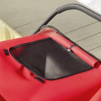 PawHut Hondbuggy, opvouwbaar, inklapbaar, ligkussen, stalen frame, Rood/Zwart(m-9)