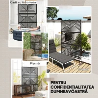 Outsunny Separator Divizor de Exterior și Spalier pentru Plante 122x45x198cm Negru(m-6)