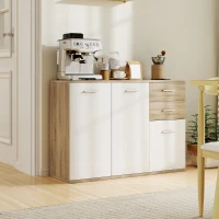 HOMCOM Comodă Modernă cu 3 Dulapuri și 2 Sertare din Lemn, Efect lemn(m-7)