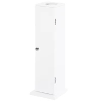 HOMCOM Mueble de Baño Estrecho con Orificio para Papel Higiénico y Estantes Estilo Moderno 19,5x19,5x65 cm Blanco(m-11)