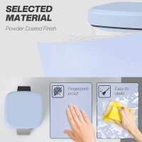 HOMCOM 12L Modern Boxy Metal Home Kitchen Bin - Light Blue(m-6)