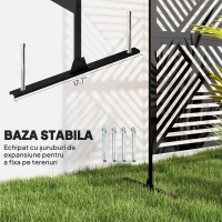 Outsunny Separator Divizor de Exterior și Spalier pentru Plante 122x45x198cm Negru(m-5)
