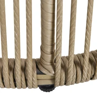 Outsunny Buitenbank L-vormige Rattan Bank Zwembad Tuin Koffie En Crème(m-10)