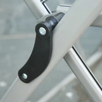 Outsunny Tumbona de Jardín Plegable Sillón Silla de Playa Ajustable en 10 Posiciones con Respaldo Alto y Reposapiés Transpirable Carga Máx. 120 kg 78x58x110 cm Gris(m-10)