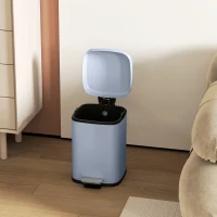 HOMCOM 12L Modern Boxy Metal Home Kitchen Bin - Light Blue(m-8)