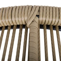 Outsunny Buitenbank L-vormige Rattan Bank Zwembad Tuin Koffie En Crème(m-11)