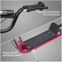 HOMCOM Patinete para Niños de 5-12 Años Scooter de 2 Ruedas Grandes de 12 Pulgadas con Freno y Manillar Ajustable en Altura Carga Máx. 50 kg 120x52x80-88 cm Rojo(m-6)