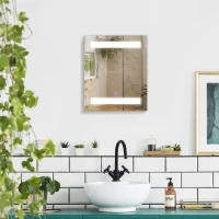 HOMCOM Miroir Lumineux LED Armoire Murale Design de Salle de Bain 2 en 1 dim. 50L x 15l x 60H cm MDF Blanc(m-10)