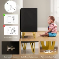 HOMCOM Modern Luxe High Gloss Sideboard, with Hairpin Legs - Black(m-7)