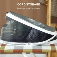 HOMCOM Ferro da Stiro 2600W 100 g/min, Funzione ECO, Suola in Ceramica, Sistema Anti-Calcare, Serbatoio Estraibile 1,5 L, Blu(m-3)