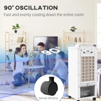 HOMCOM Three-Cool Air Conditioner, with Ice Pack and Remote - White(m-7)