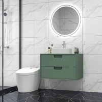 kleankin Miroir rond lumineux LED de salle de bain Ø 70 cm mural avec éclairage 3 couleurs interrupteur tactile 23W blanc argent(m-12)