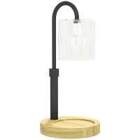 HOMCOM Lámpara Calefactora de Velas con Base Pantalla de Vidrio y Varilla Negra Ø15x32,5 cm para Dormitorio Salón Multicolor